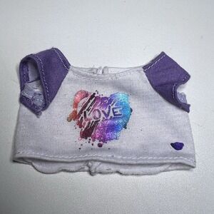 Vtg 11" Fashion Doll Love Top Purple Sleeves